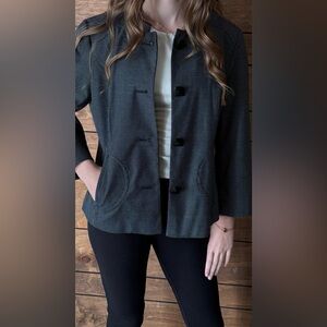 Sandro Sportswear Women’s Size M Black w/ White Polka Dots Jacket Cropped Fit